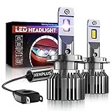 【ULTRA-HIGH BRIGHTNESS】Bombillas LED H7 para coche se fabrican con LED 5530 de alta calidad.El flujo de eficiencia luminosa es 2 veces mayor que el del chip CSP / COB.350% más brillante que el halógeno H7 original.5 veces la distancia de iluminación que las bombillas de filamento antiguas. 60W/Pareja de alta potencia,10600LM/Pareja, blanco frío.Proporcione la mejor visibilidad de conducción durante la noche,sin cegar el tráfico que se aproxima.La mejor opción para actualizar sus bombillas.