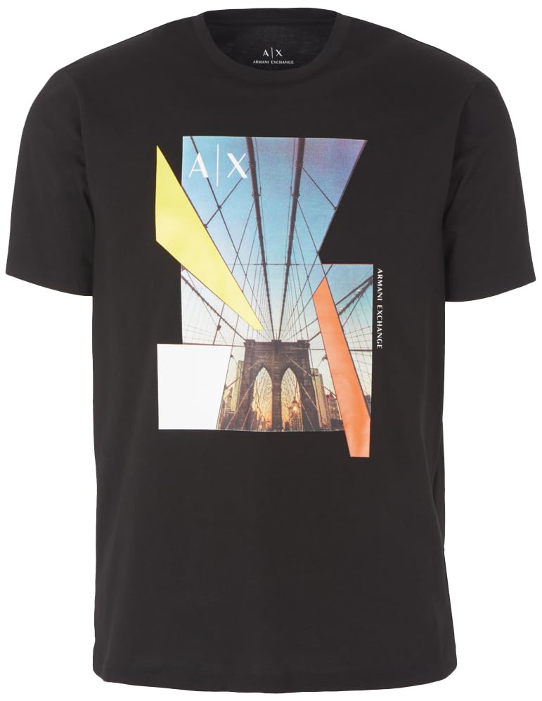 A｜X ARMANI EXCHANGE Men's Regular Fit Brooklyn Bridge Graphic Tee