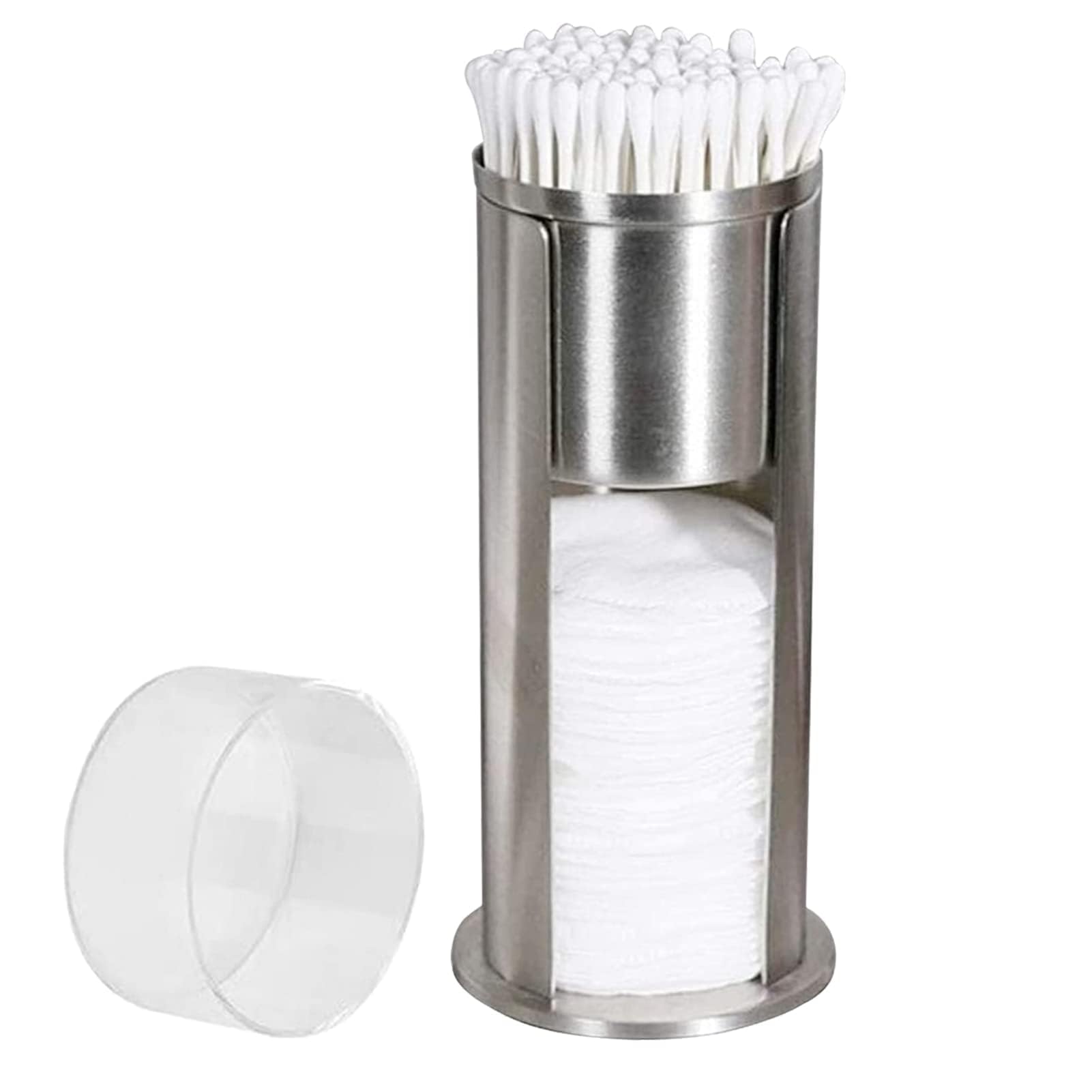 3 pezzi porta batuffoli di cotone dispenser per bagno batuffolo di cotone, batuffolo di cotone, batuffoli di cotone rotondi, plettri per filo interdentale - contenore trasparente  15