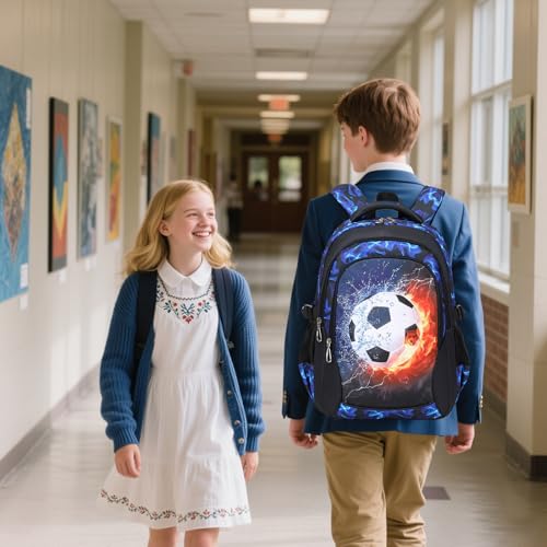 Jumpopack School Backpack for Boys Soccer Backpack for Boys Kids Backpacks for Elementary Middle School Bag for Kids Bookbag,Soccer Print2