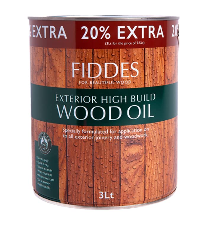 Fiddes & Sons Exterior High Build Wood Oil with UV Filters - 2.5 Litre + 20 Percent Extra Free