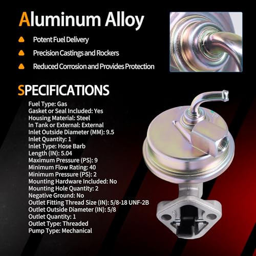 OXCANO M6624 Mechanical Fuel Pump Fuel System Automotive Replacement Compatible with Chevy 350 327 383 400 Small Block by OXCANO - Image 3