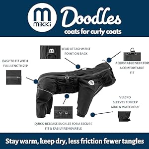 Mikki Doodles Dog Raincoat Waterproof Windproof Silky Lining Less Friction Means Less Knots  Tangles Size Extra Large  Cucciolini Doodles Mikki doodles dog raincoat waterproof windproof silky lining less friction means less knots  tangles size extra large   cucciolini doodles