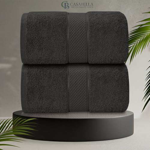 CB CASABELLA 2 Piece Jumbo Bath sheets 100% Combed Cotton Extra Large Bath Towel bale set super Absorbent Soft Grey 2 Pack 90X180 CM Bath sheets Extra Large Bathroom Set Beach Towel CB CASABELLA 2 Piece Jumbo Bath sheets 100% Combed Cotton Extra Large Bath Towel bale set super Absorbent Soft Grey 2 Pack 90X180 CM Bath sheets Extra Large Bathroom Set Beach Towel