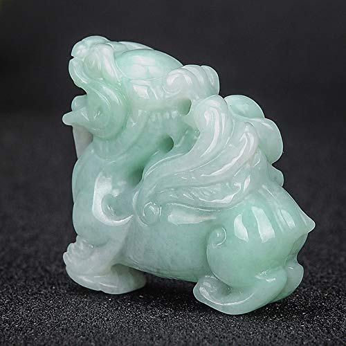 EASTCODE Drop Shipping Hand Carved Myanmar Emerald Brave Troops Pendant Jade Stone Lucky Amulet PiXiu Necklace with Chain Fine Jewelry