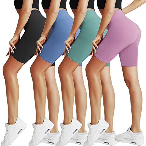 Natural Feelings Running Shorts Combinaison modèle Court, Lot de 4 Noir/Bleu/Vert/Lavande, L/XL Femme