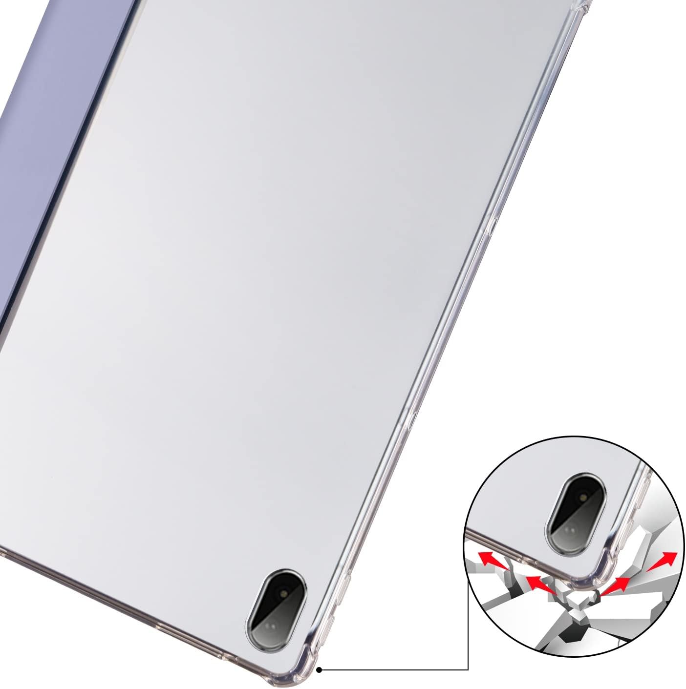 for Lenovo Tab P11/P11 Plus 11" (TB-J606F) 2021 Case Case Slim Lightweight Protective Case Smart Cover Shockproof Cover with Clear Back Shell w/Pencil Holder, Auto Wake/Sleep(Purple) image 4