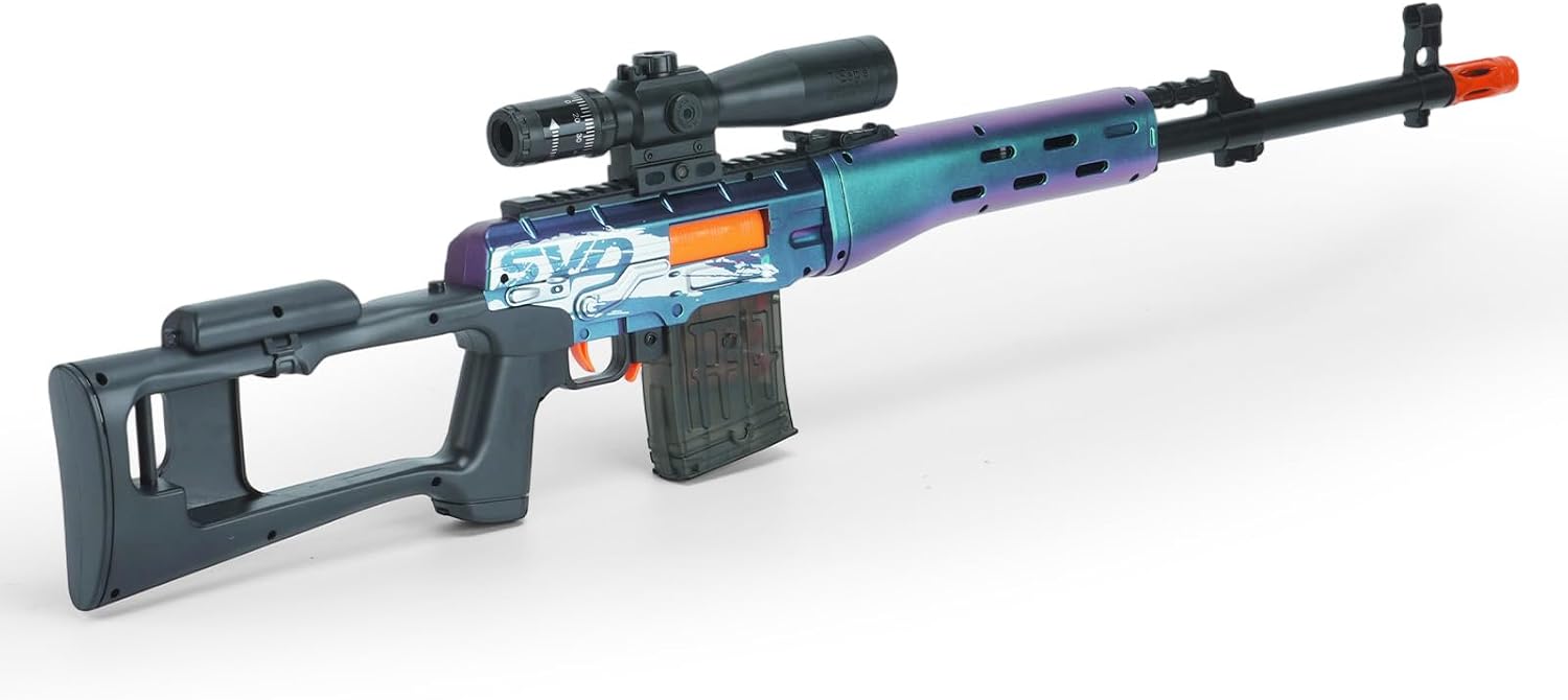 Toy Sniper Rifle Gun with Shell Ejecting Mechanism, Soft Bullet Toy Gun Realistic Design for Outdoor Shooting Games & Collectors, Safe Foam Bullets for Kids Ages 8+（Blue） image 4