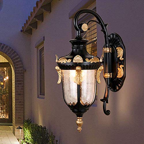 Applique murale extérieure rustique E27 en verre pour éclairage de balcon et porche - 6