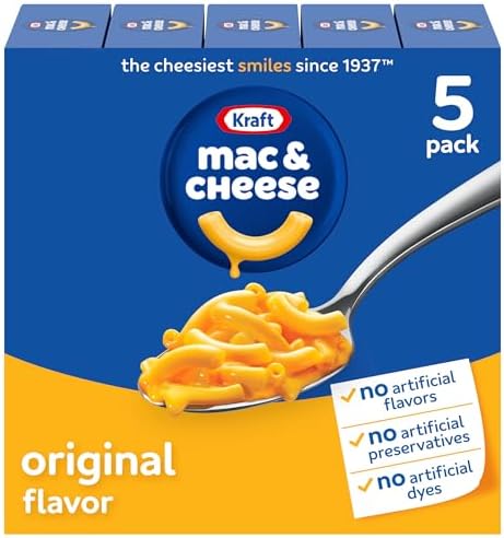 Kraft Mac and Cheese Dinner, 5 Boxes, Original Flavor, 7.25 oz