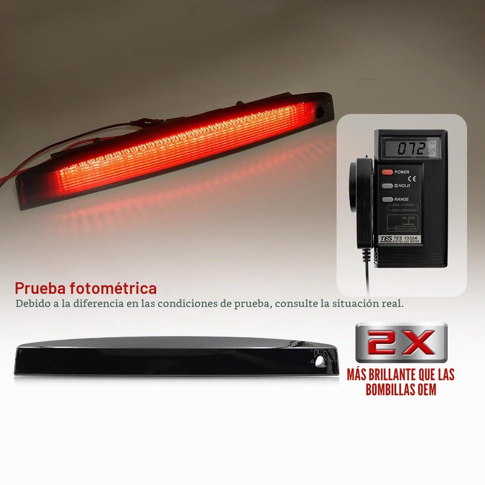 Tercera luz de freno LED roja con lente ahumada para Ren/ault Megane II MK2 Estate, lámpara de parada de montaje alto, OEM #: 8200175538