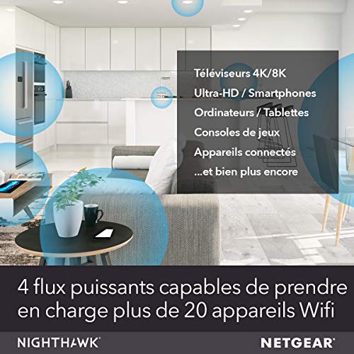 NETGEAR Nighthawk RAX40 Routeur sans fil commutateur 4 ports 1GbE Wi Fi 6 Bi bande - vue 7