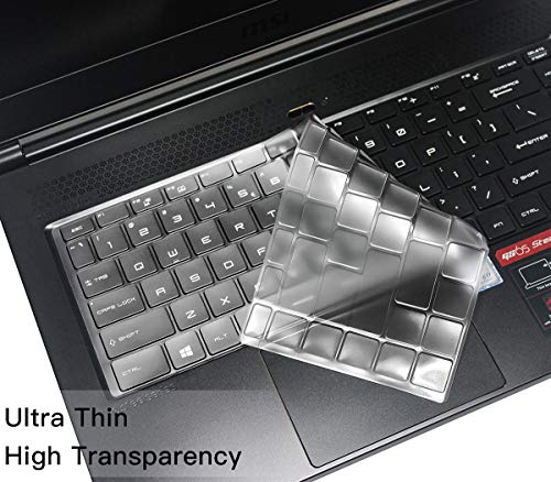 Casebuy Premium Clear Keyboard Cover For Msi Gs65 Gf63 Stealth Thin 15.6"/Msi Ps63 P65 Wp65 Ws65 15.6 Inch/Msi Ps42 14 Inch Gaming Laptop, Ultra Thin Dustproof Protective Skin, Tpu #TOP2