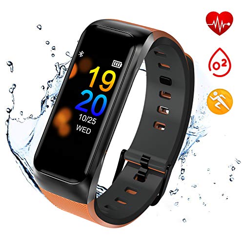 Fitness Tracker Waterproof,ISWIM Activity Tracker with Heart Rate Blood Pressure Monitor, Color Screen