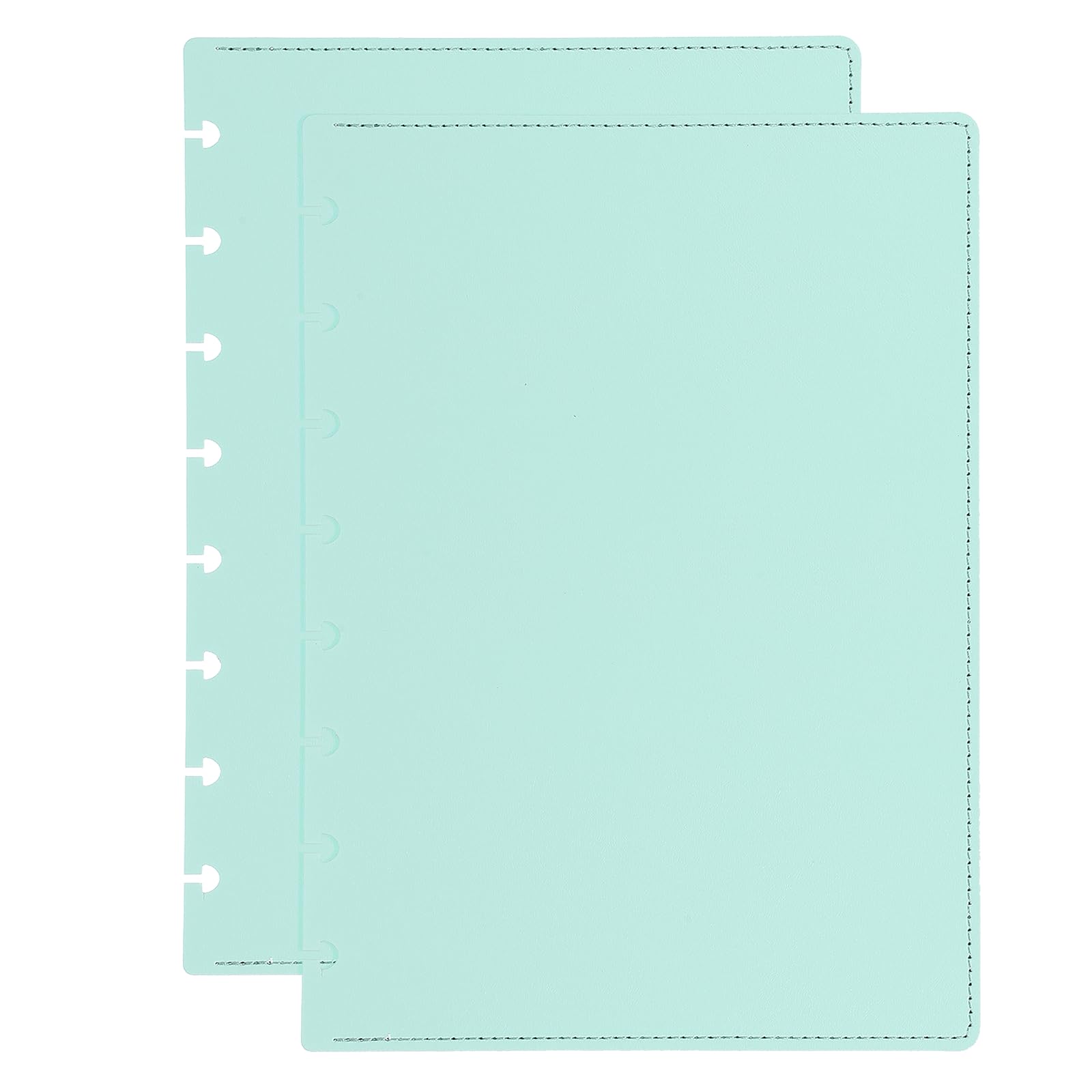 PATIKIL 1 Set Leather Discbound Notebook Cover, 6.3" x 8.66" A5 Size Disc Planner Cover for Disc Notebook Office Product, Lake Green