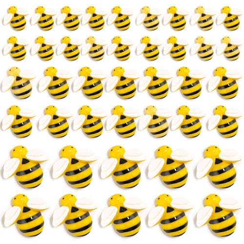 Tidponra 120PCS Bumble Bee Dcor Resin Honey Bees for Crafts Small Plastic Bees Ornaments for Decorations