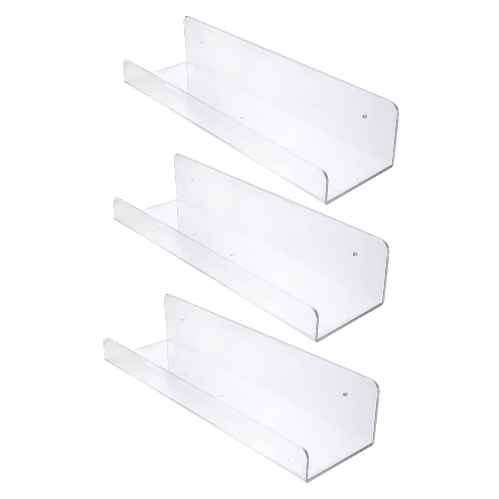 Baluue 3 Piezas Estante Pared De Vinilo Repisa De Pared Flotante Organizador De Perfumes Cabides Parede Montado En La Pared Montaje En Pared El Plastico