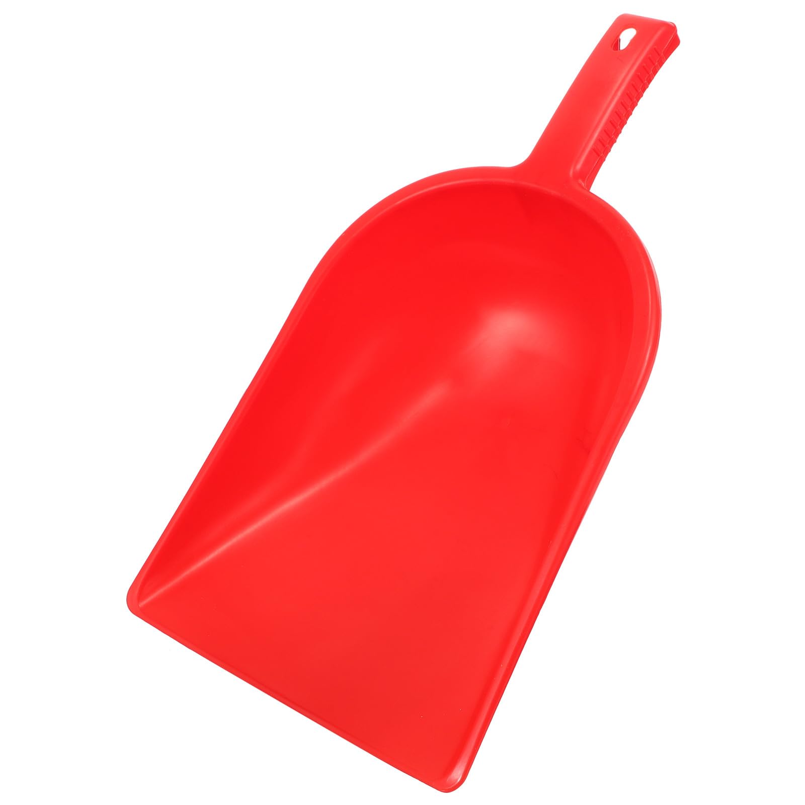 HOMOCONO Reusable Red Plastic Garbage Shovel Dustpan Thickened Heavy Duty Dust Pan Simple Convenient Design for Home and Restaurant Cleaning