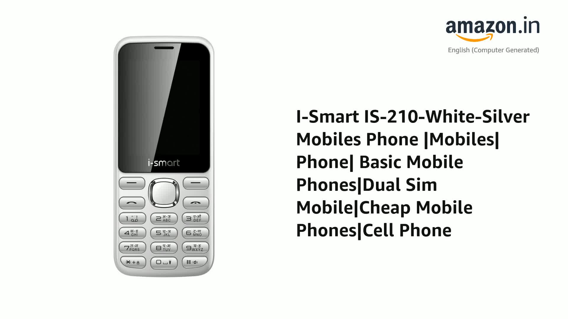 Watch I-Smart IS-210-White-Silver Mobiles Phone |Mobiles| Phone| Basic ...