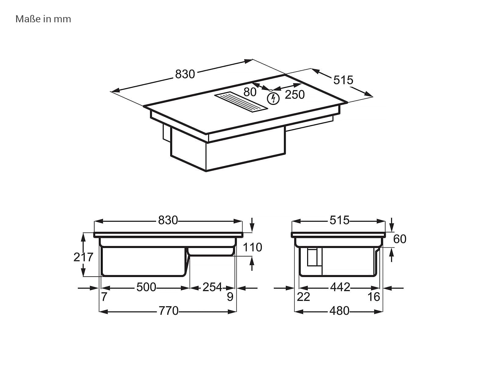 AEG CCE84779CB FlexiBridge® XT Kochfeldabzug Induktion