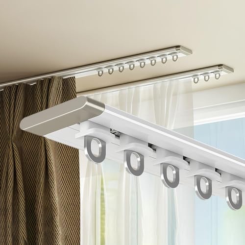 Rail de plafond en aluminium de 390 cm blanc pré-assemblé pour douche