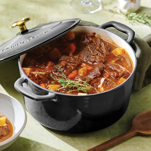 Image of Tramontina Bestow Enameled Cast Iron 5.5-Qt Round Dutch Oven Pot with Lid