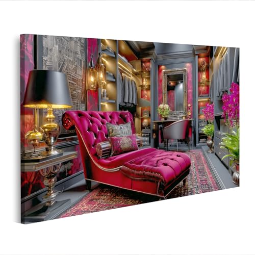 islandburner Tableau sur toile de luxe pour dressing Bordeaux et prune