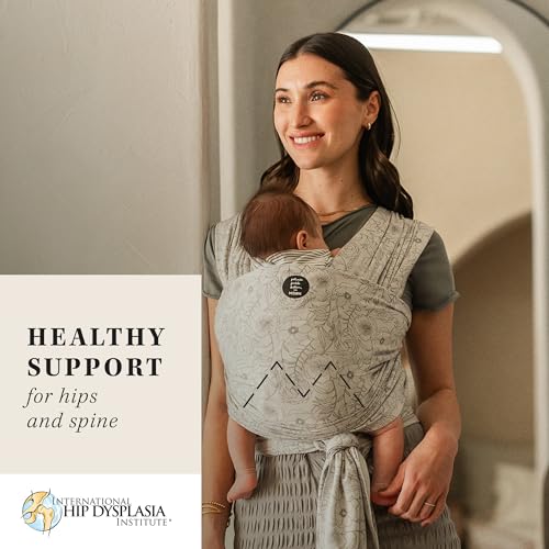 Image of Moby Baby Wrap Carrier Classic by Petunia Pickle Bottom for Newborns to Toddlers (8-33lbs), Infant Sling Carrier, Lightweight & Hands Free Design, Adjustable for All Body Types (Seaside Poppies)