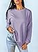 Dokotoo Womens Casal Ladies Long Sleeve Crewneck Sweatshirt Loose Fit Solid Basic Comfy Pullover Tunic Shirts Tops Blouse Side Split Fall 2025 Fashion Purple Small