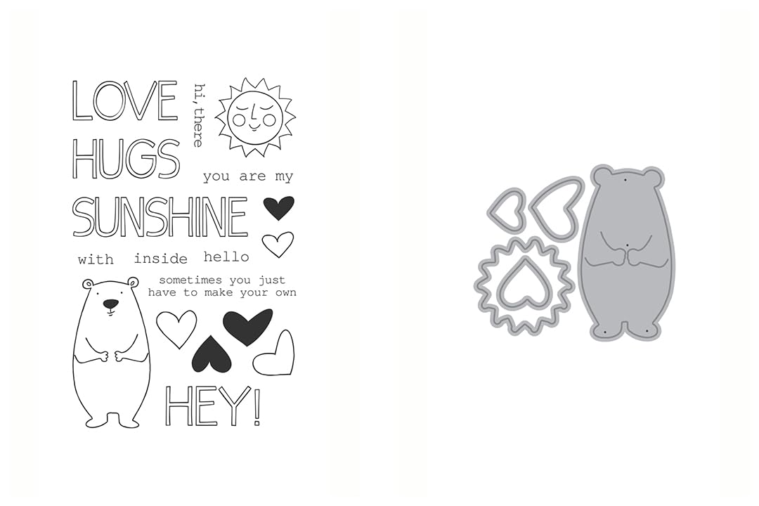 Ellen Hutson, Essentials by Ellen, All Inside Stamp & Die Set Combo, Papercrafts, Card Making, Stamping, Scrapbooking, Die Cutting, DIY, Bear