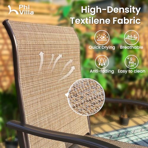 image for PHI VILLA 3 Piece Outdoor Bar Set, High Top Patio Table and Chairs wit