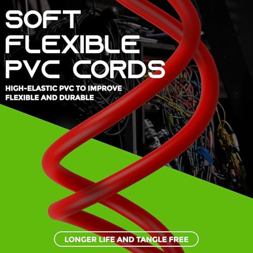 Image of SeCro 6.35mm Guitar Cable Premium 1 /4 inch TS Mono Jack Unbalanced Instrument Cable Male to Male with Zinc Alloy Housing for Electric Guitar, Bass, Amplifier (Red, 16 Feet /5 Meter)