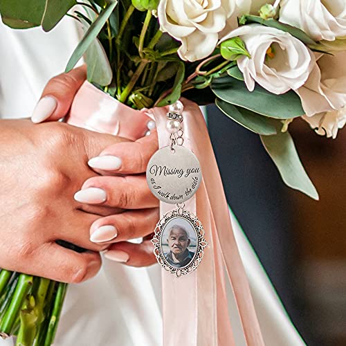 AILIN Custom Wedding Bouquet Charms Personalized Memorial Dad Grandma Engraved Photo Charms For Bridal2