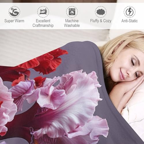 Manta de franela con flores extrasuave textil de cama y sofá de 130x180 6