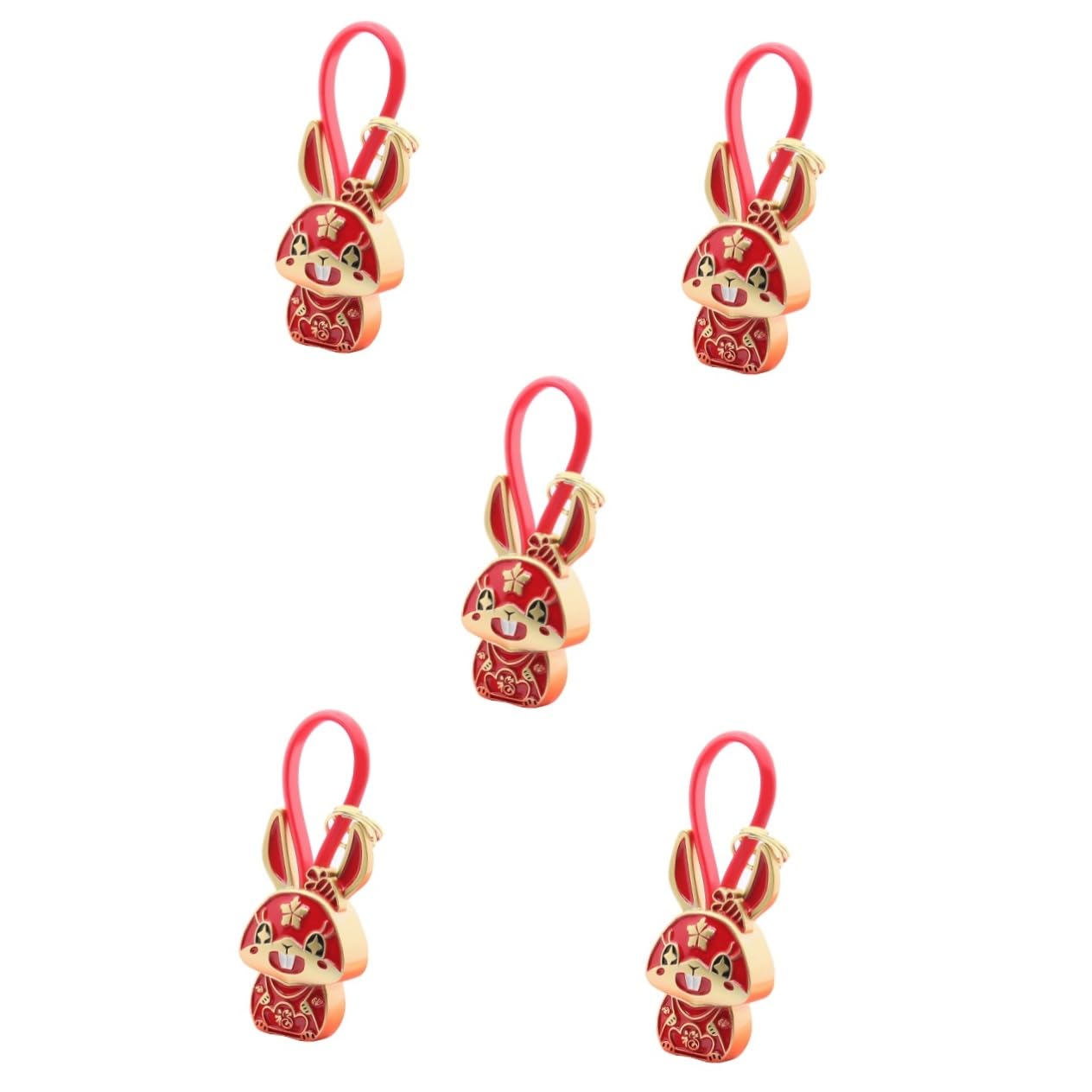 GALPADA 5stücke Hängende Deko Statue Des Antiken Tierkreis- Metallischer Schlüsselanhänger Für Taschen Und Perfektes Accessoire Für Jahr Des Kaninchens