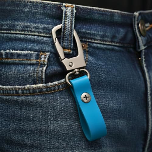 Image of THE MEN THING - Stylish Multicolor Stainless Steel Keychain for Men & Boys (FORGECLIP BLUE)