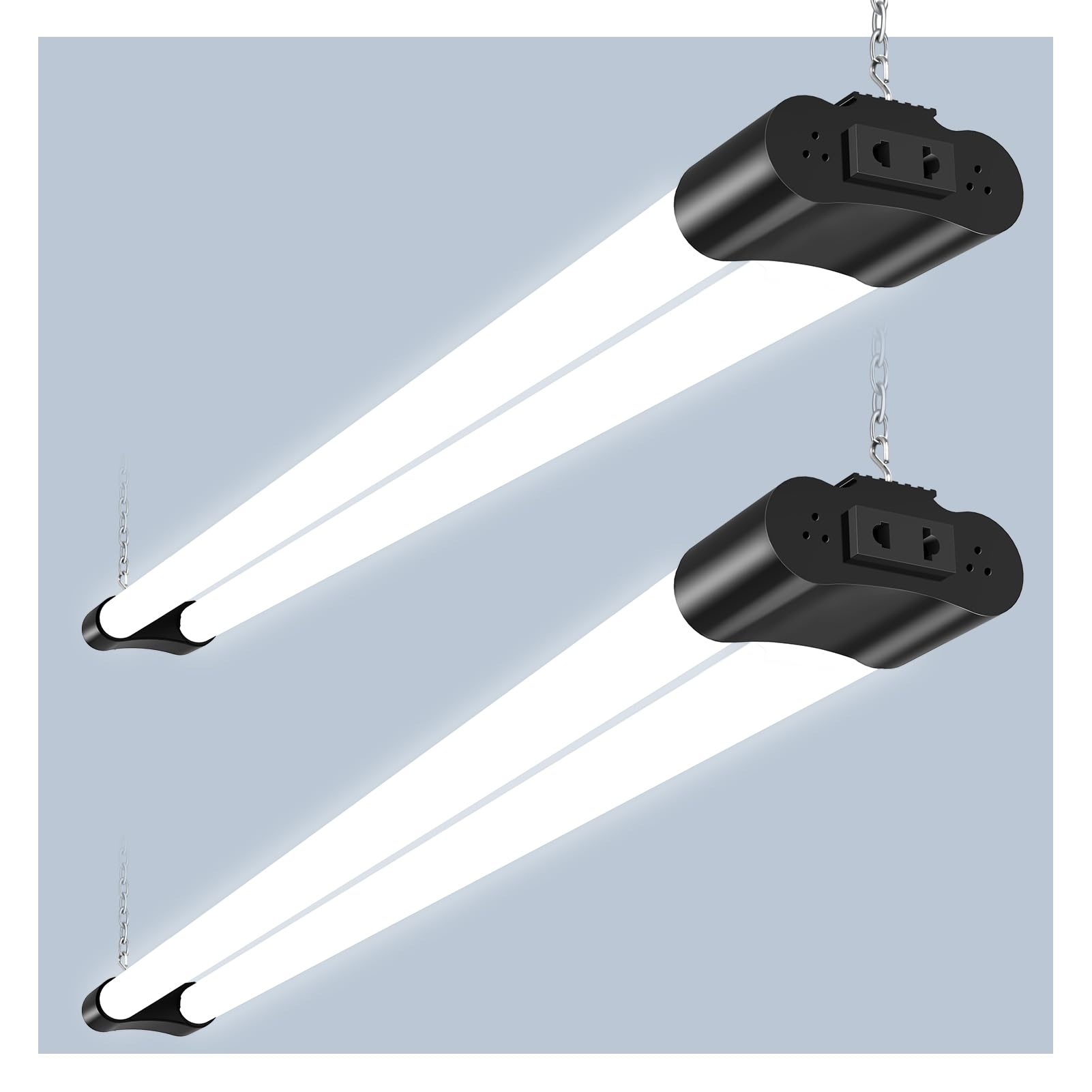 120 cm - Regleta LED, 40 W, 5000 lm, Neon LED, conectable, blanco frío, 6500 K, impermeable IP65, techo para garaje, almacén, taller, oficina - 2 piezas