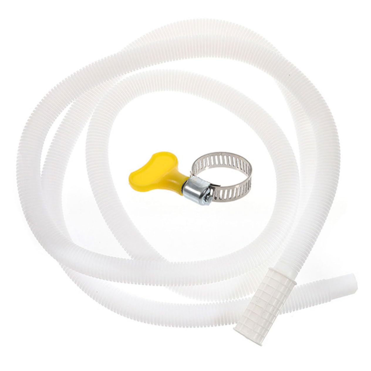 Hemobllo Tubo Estensibile per Scarico Condensa Condizionatore Bianco con Fascette in Acciaio Inox, Facile Installazione e Resistente per Unità Esterne di Climatizzatori