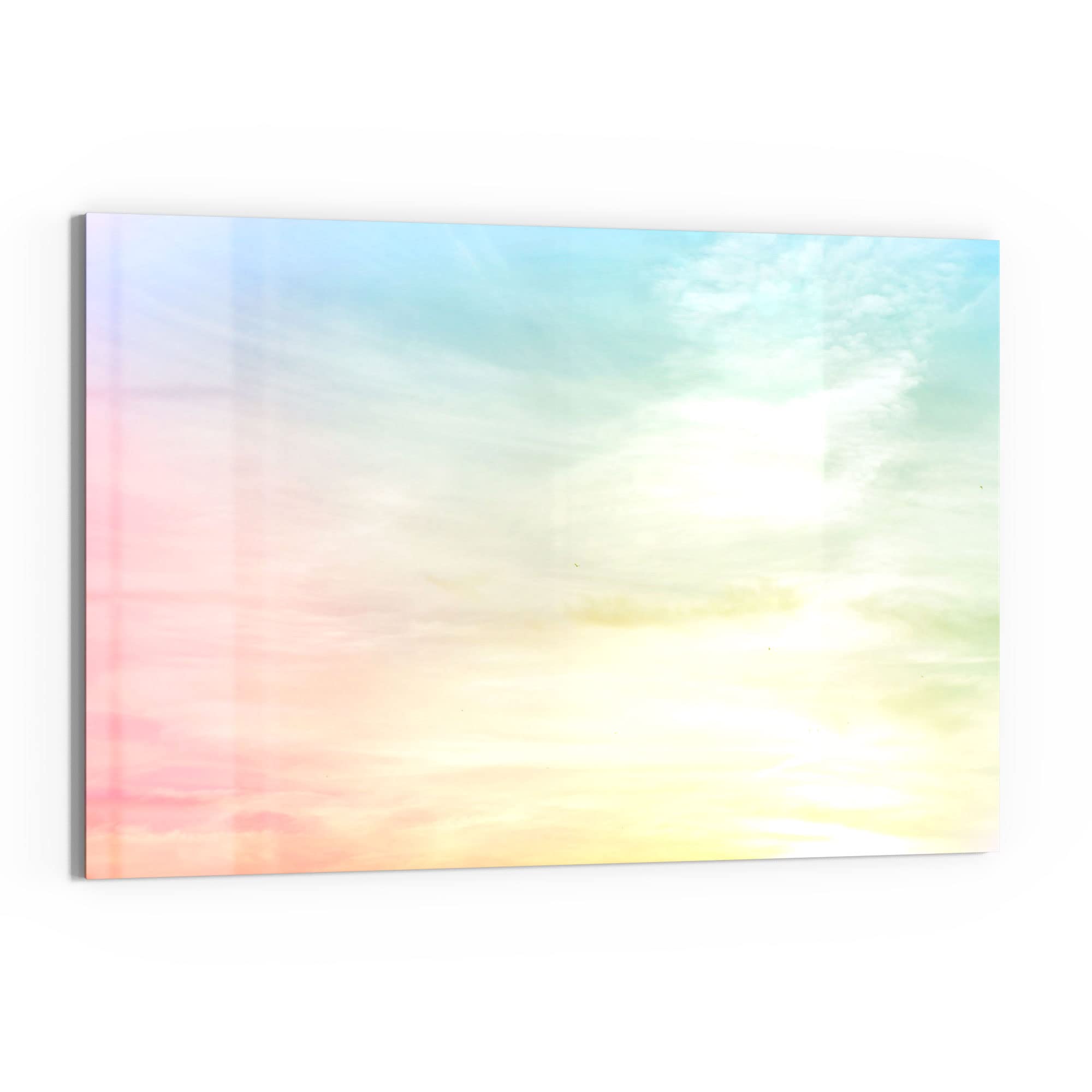 DEQORI Glas-Magnettafel | 60x40 cm groß | Motiv Pastelliger Himmel | Memo-Board aus Glas | Magnetboard inkl. Magnete, Stift & Tuch für Küche & Büro | Tafel magnetisch & beschreibbar