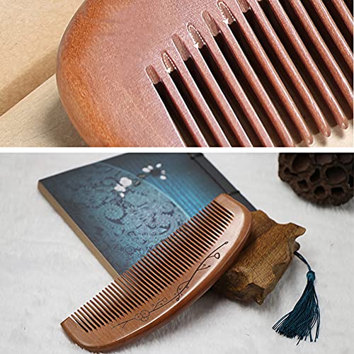 Foto von croselyu Holzkamm, antistatisch und verletzungsresistent, Friseurkamm, Massagekamm mit Kamm-Aufbewahrungstasche, ein Kamm, geeignet für dickes, lockiges und gewelltes Haar (Stil 2)