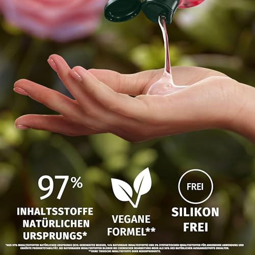 Herbal Essences Blütensanft Shampoo mit Rosenduft 350ml. Von stumpfem Haar zu seidig glänzendem Haare, Mit Rosenessenz, Inhaltsstoffe natürlichen Ursprungs, Vegan, ohne Silikone