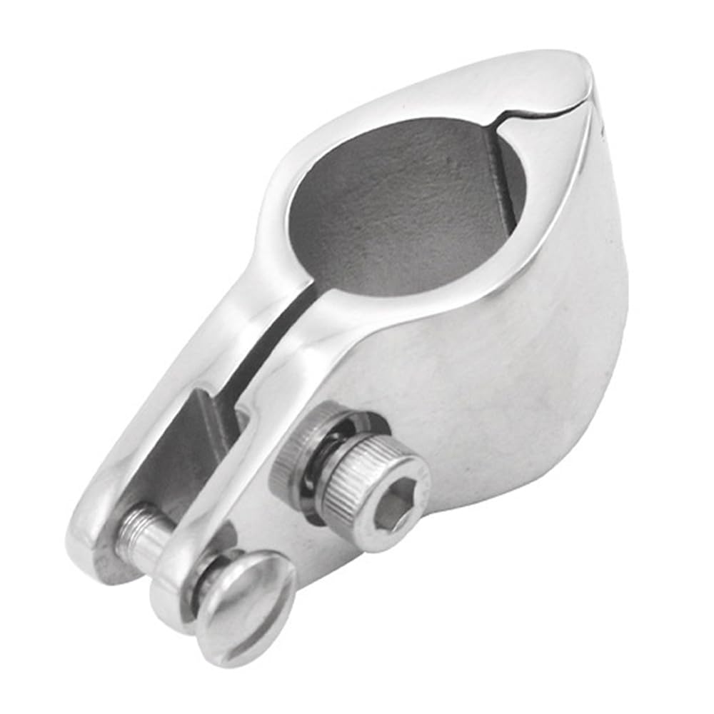 Marine Jaw Slide Pipe Clamp, 25mm with Bolt, Stainless Steel Jaw Slide Marine Hardware Fittings, Awning Clamp Clip Deck Hardware for Boat Bimini Top Jaw Slide Hinged