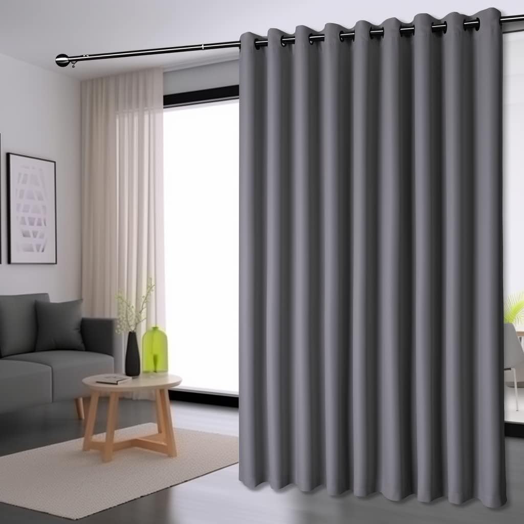 PANOVOUS Gray Room Divider Screen Partition - Privacy Blackout ...