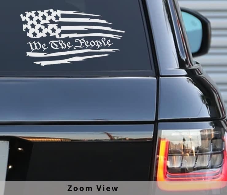 We The People Vinyl Decals Stickers for Cars, Van, Trucks, Laptop (White, 7.5" x 4.2") - Image 4