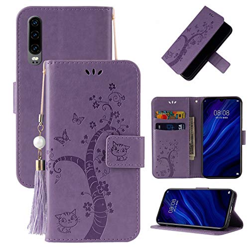 Yiizy Funda para Huawei P20 Pro, Carcasa para Huawei P20 Pro Funda de Cuero con Tapa Billetera con Tarjetero, Cierre Magnético, Interior de Silicona Carcasa Huawei P20 Pro (Morado) Cover