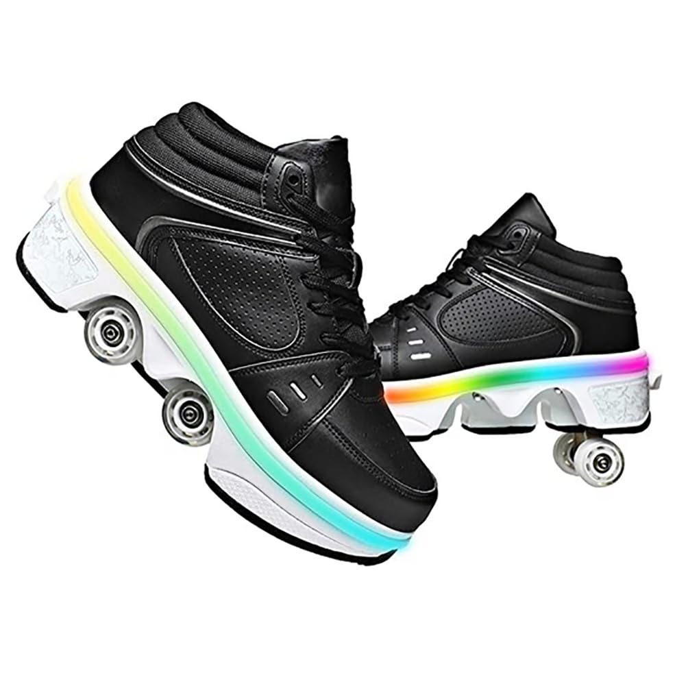Scarpe con rotelle, Pattini a rotelle per Bambini, Pattini LED Luce per Ragazzi e Ragazze, Scarpe con Automatiche Rotelle Retrattile, Outdoor Multisport Scarpe da Skateboard