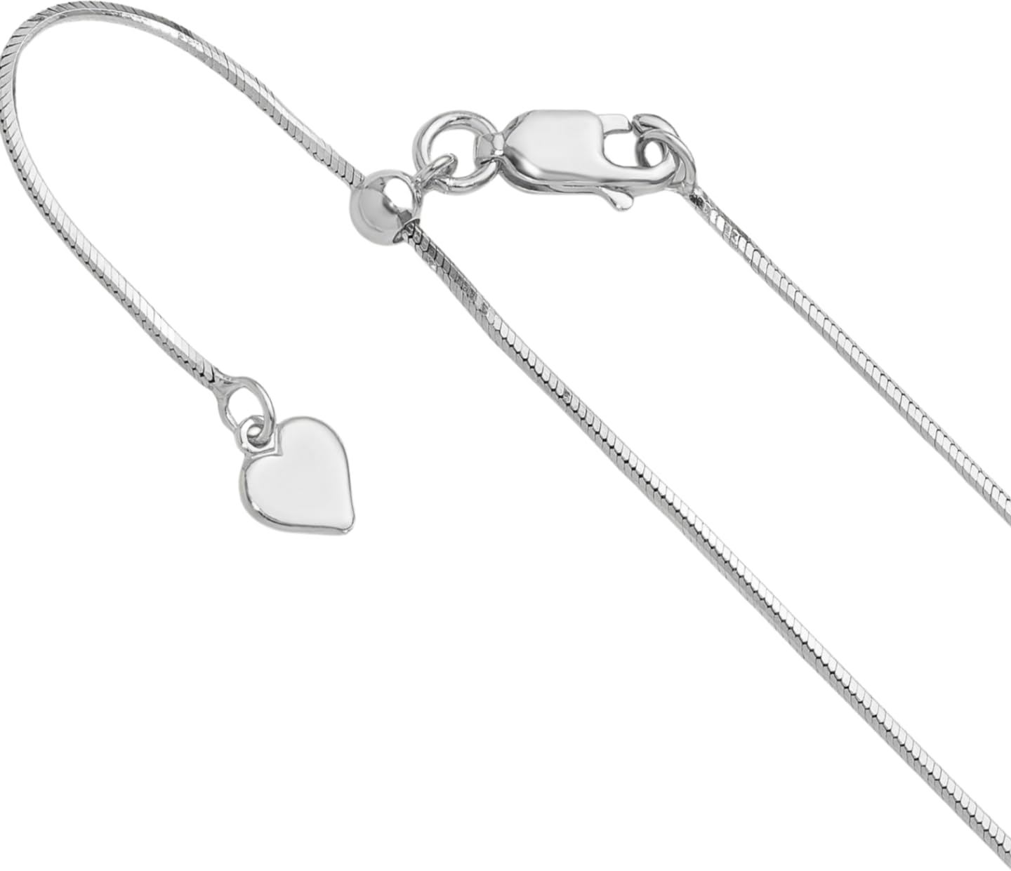 IceCarats 925 Sterling Silver 1mm Dainty Adjustable Snake Chain Necklace Polished