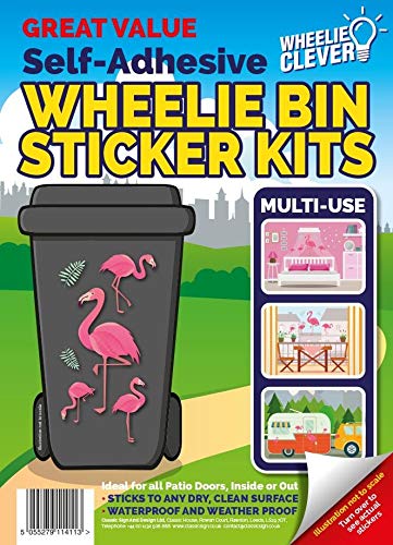 Designer Wheelie Bin Vinyl Self Adhesive Stickers For Dustbin Caravan Fridge Household Items [Genome Design ]
