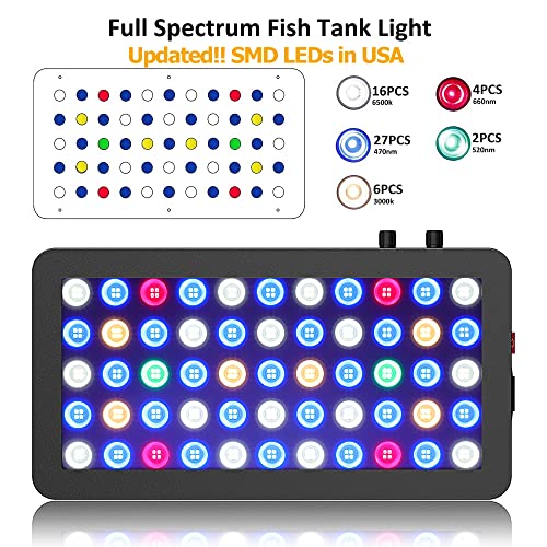 Wills 165W-AQUARIUMLIGHT Aquarium Light, Dimmable Full Spectrum Fish Tank Light With 3 Dimming Modes & 55 Premium Smd Chips, 165W Led Aquarium Plant Light For Saltwater Freshwater Coral Reef thumb #3