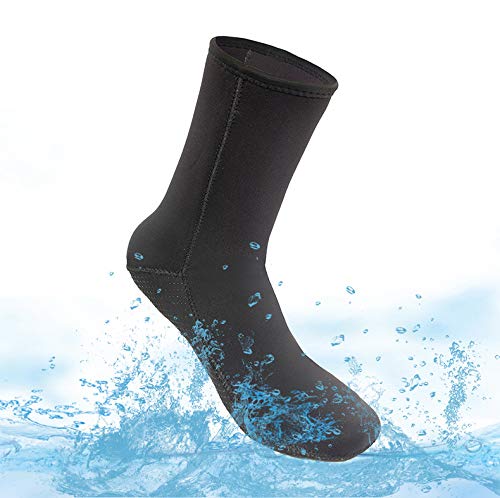 PURFUN 3mm Neoprene Diving Socks Men Women Elastic Anti-Slip Wetsuit Boots Flexible Warm Water Fin Socks Water Shoes for Beach Swimming Snorkeling Canoeing Surfing Paddling Spearfishing Sailing
